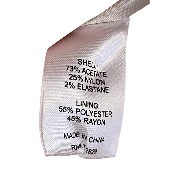 Helsa Heavy Satin Double Breasted Blazer Jacket Career Shoulder Pads Bone M - Picture 8 of 11